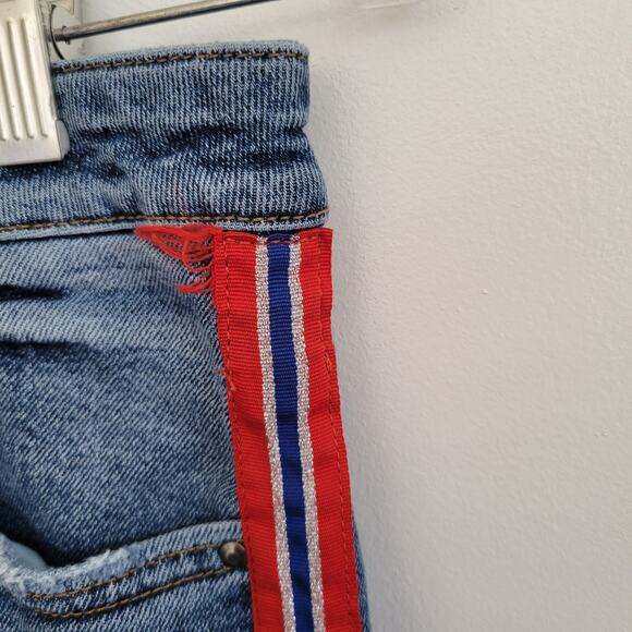 Zara Skinny Jeans Red Tuxedo Stripe Grosgrain High Rise Women 6 - Picture 12 of 12